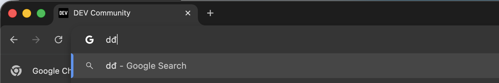 Lỗi gõ dd trên Chrome address bar hiện dđ thay vì đ