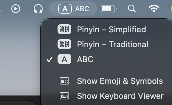 Menu chuyển đổi bàn phím macOS với nhiều ngôn ngữ